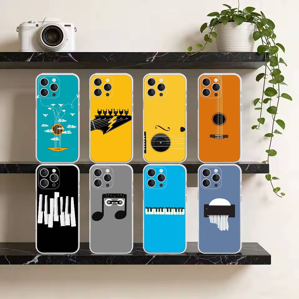 Musical Instrument Quotes - Minimal Flat Music Instrument Phone Case