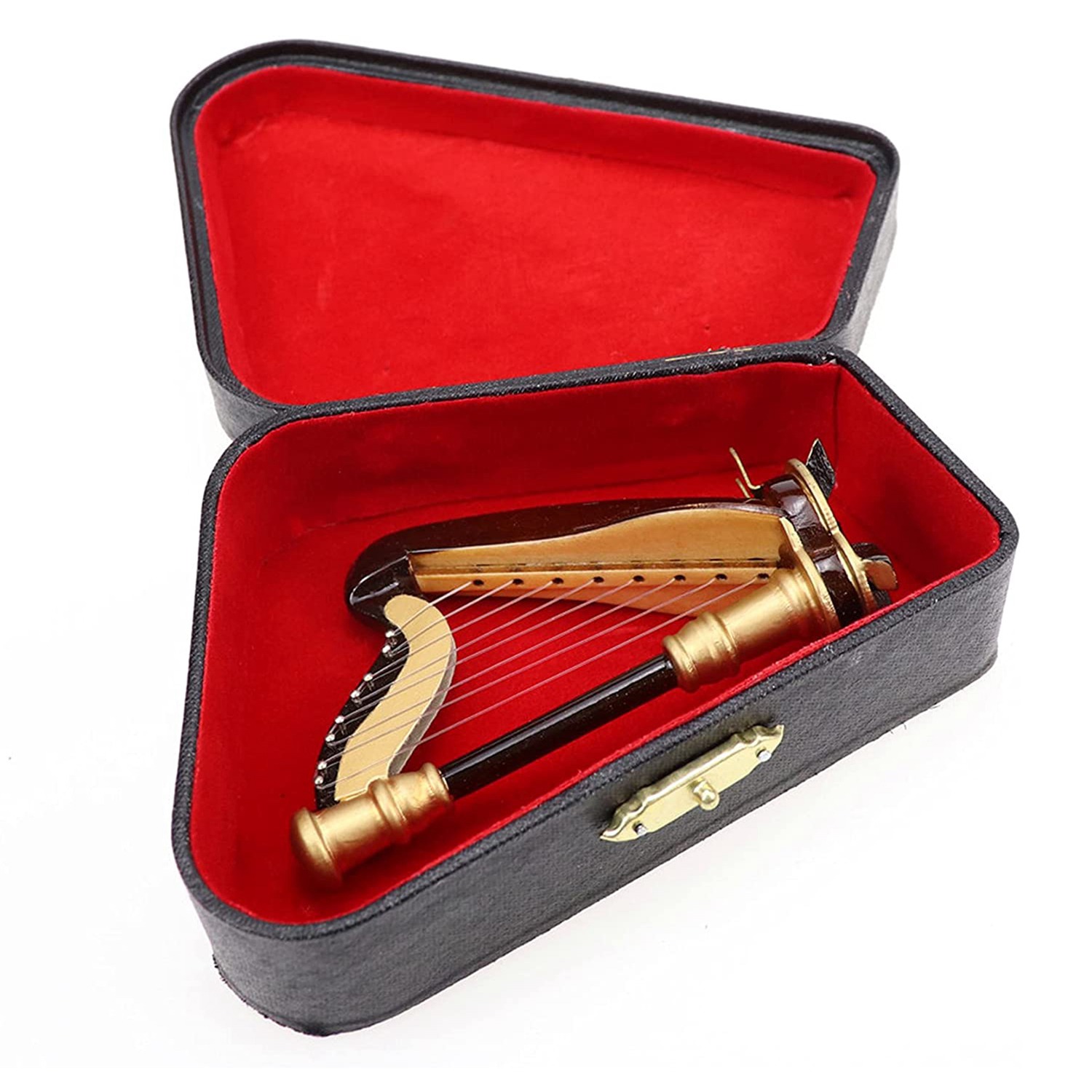 Musical Instrument Project - B05C-Wooden Miniature Harp With Case Mini
