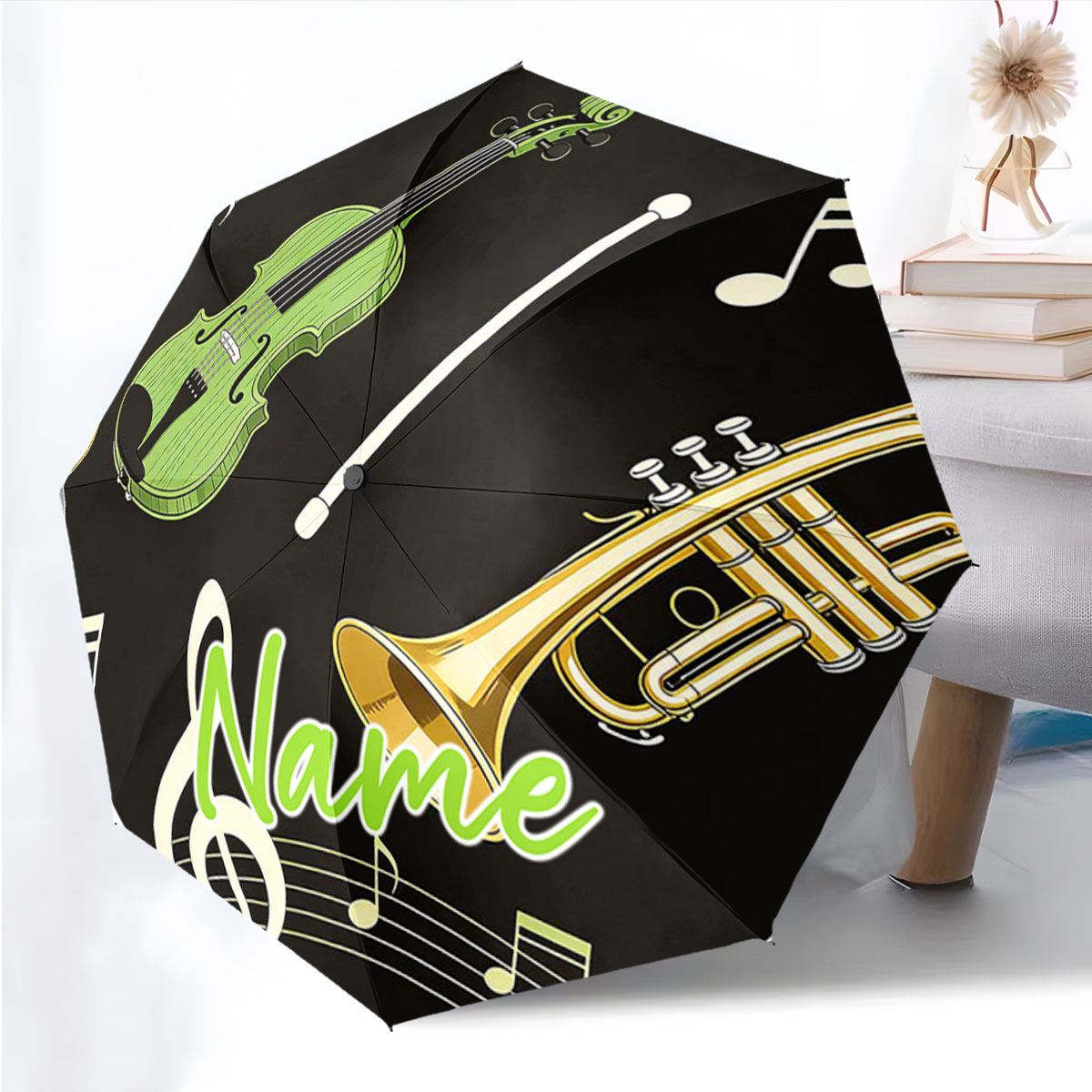 Musical Instrument Name - Custom Name Musical Instrument Design Umbrella