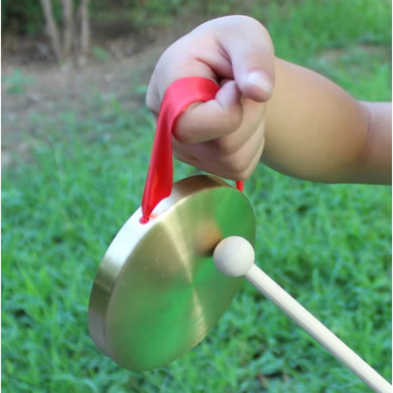 Musical Instrument For Toddlers - 1Pc Hand Gong with Wooden Stick