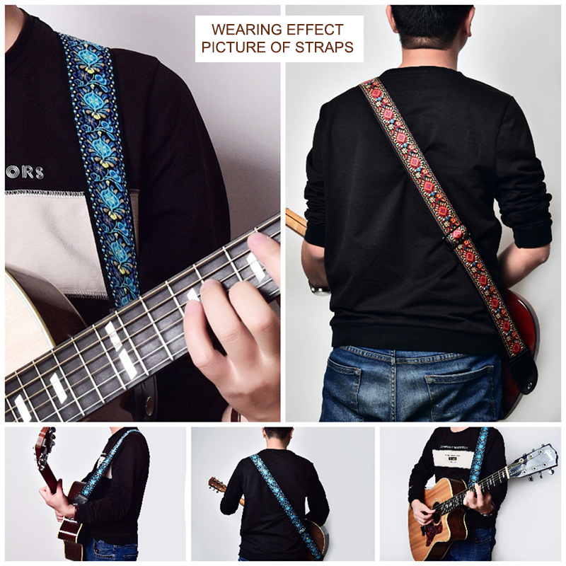Embroidered Print Guitar Strap - Musical Instrument Organ review and price