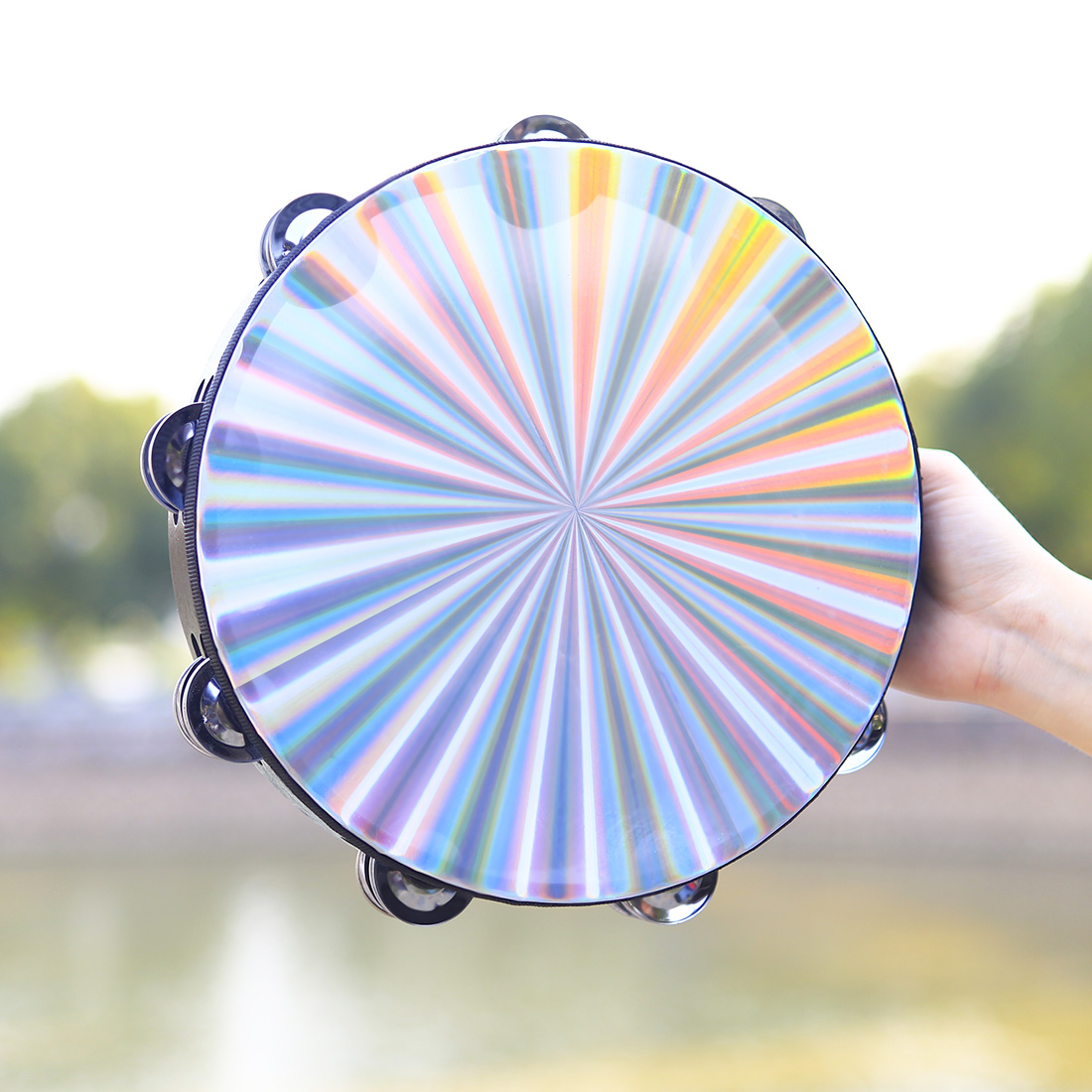 10 Inch Tambourine Hand Crank  - Musical Instrument Project review and price