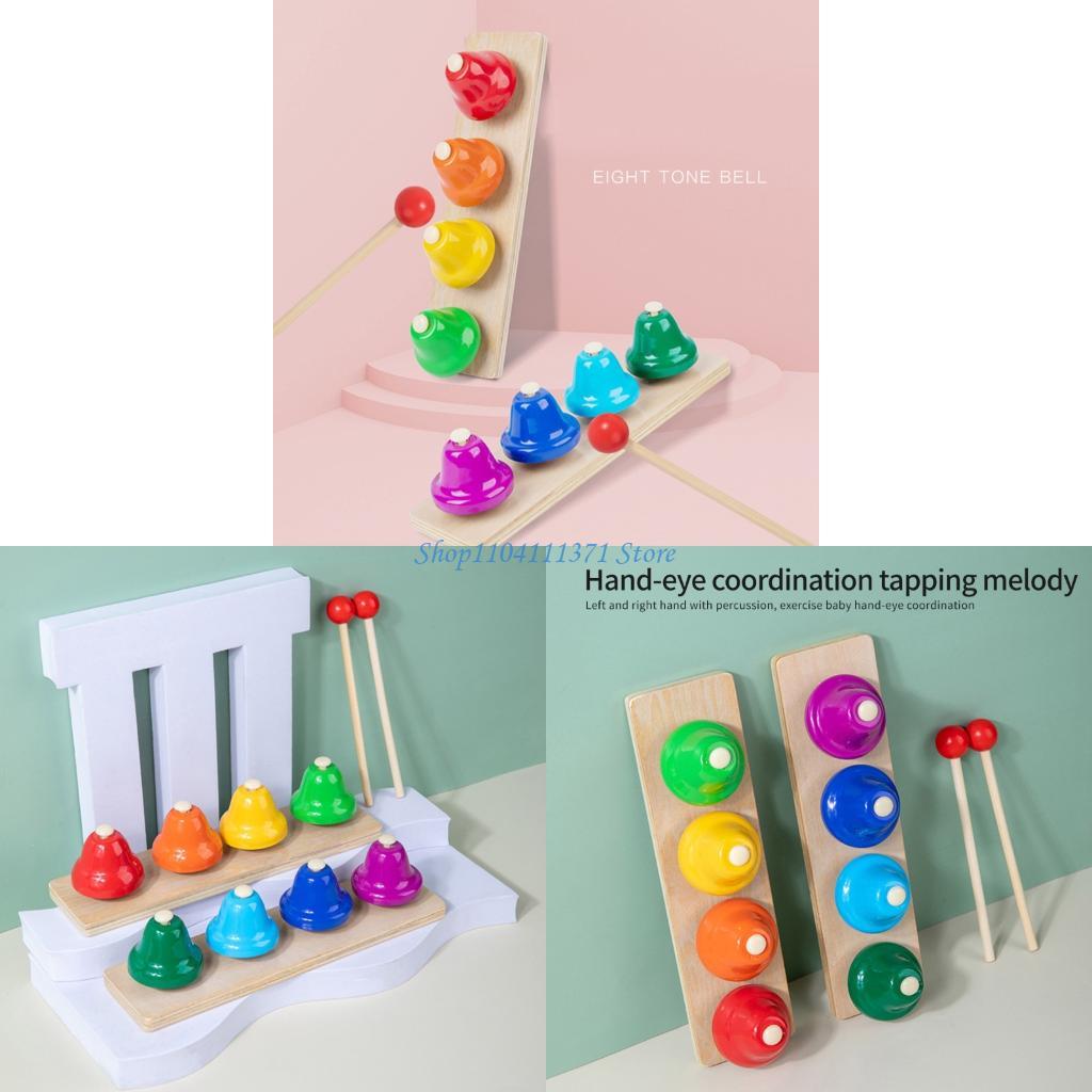 8 Note Handbells Desk Bells Co - Musical Instrument For Toddlers review and price