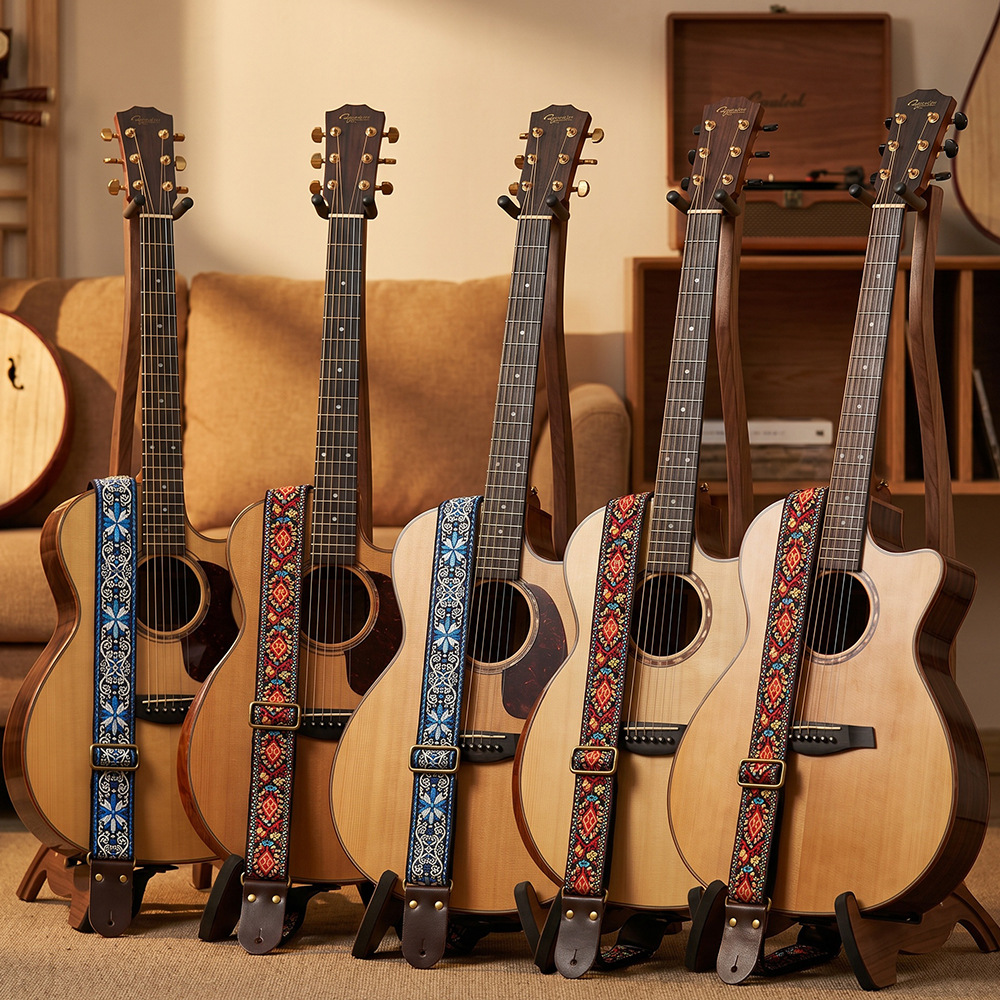 Embroidered Print Guitar Strap - Musical Instrument Organ review and price