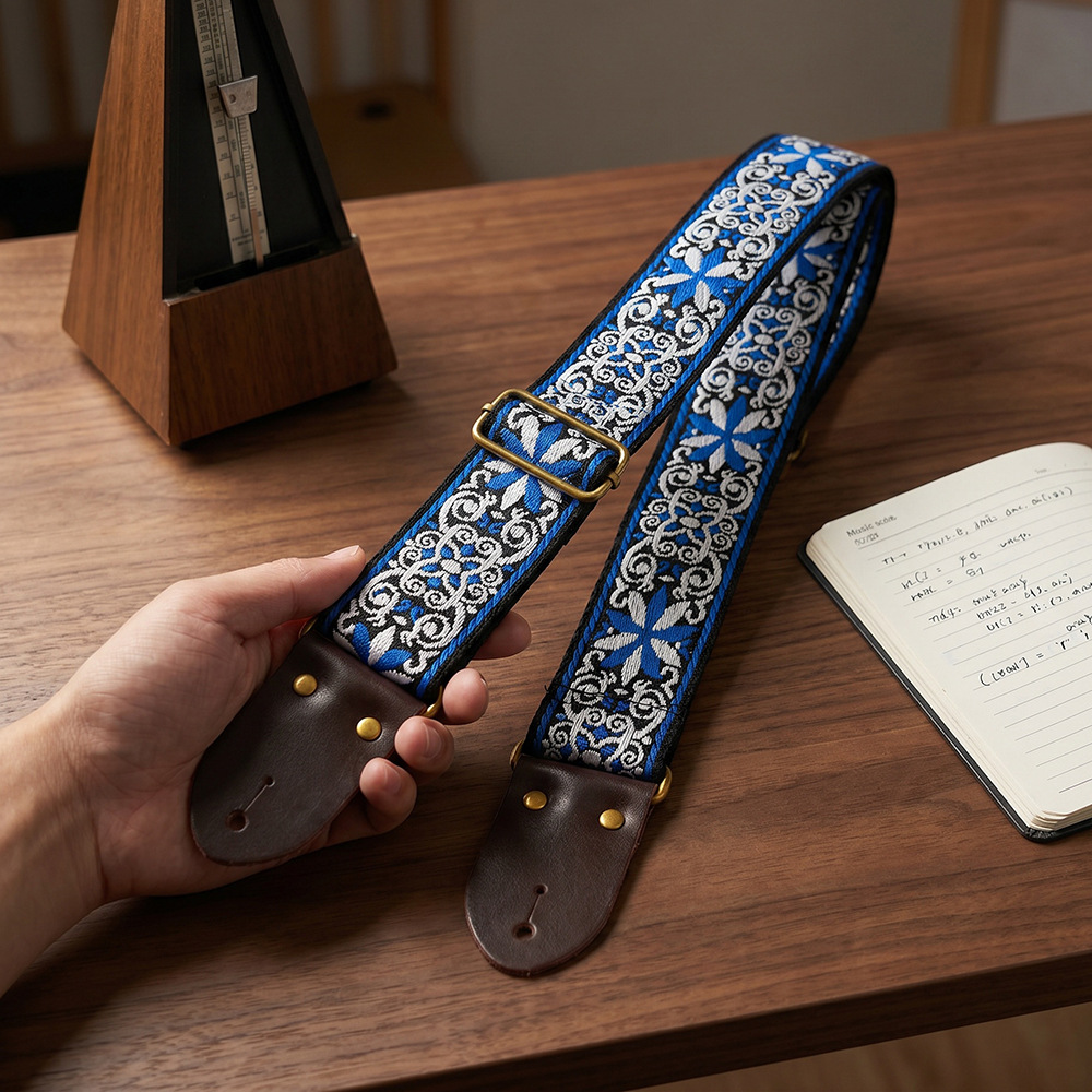 Embroidered Print Guitar Strap - Musical Instrument Organ review and price
