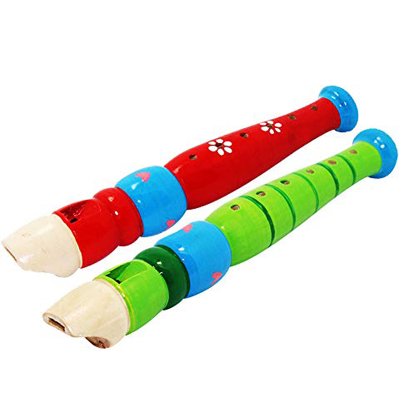 2pcs Wooden Flute 20cm Colorfu - Musical Instrument For Toddlers review and price